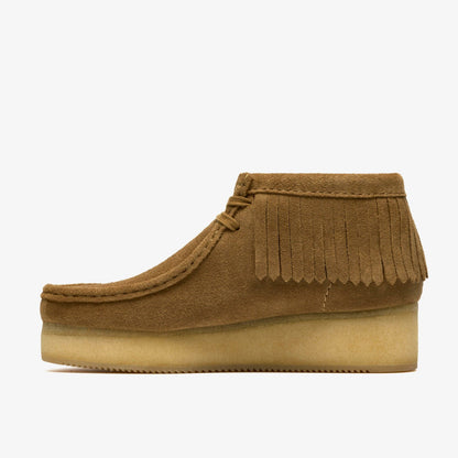 Wallabee Wedge Fringe Light Tan Suede | Clarks for sale