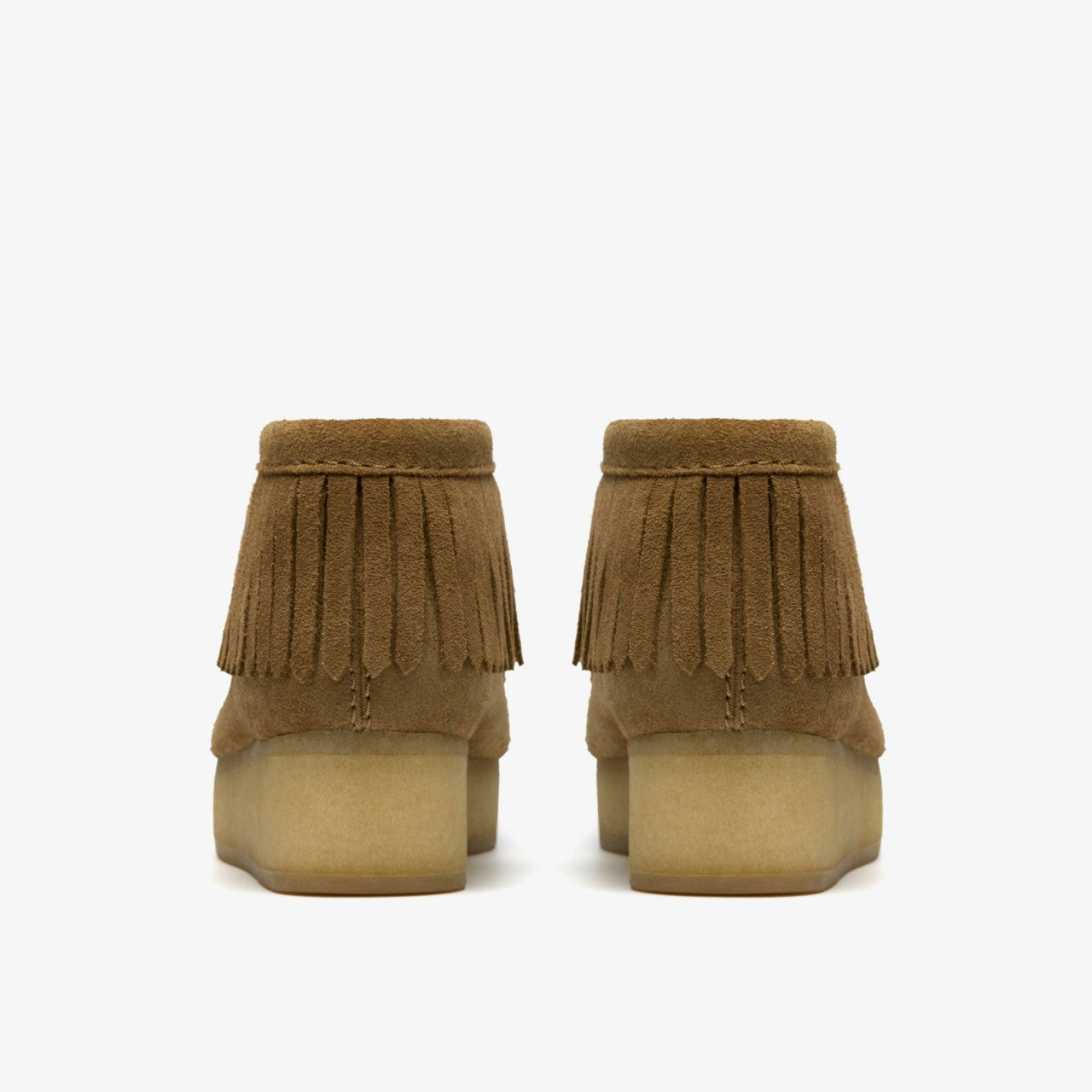 Wallabee Wedge Fringe Light Tan Suede | Clarks for sale