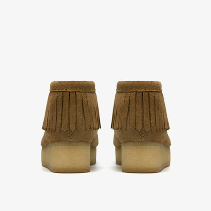Wallabee Wedge Fringe Light Tan Suede | Clarks for sale