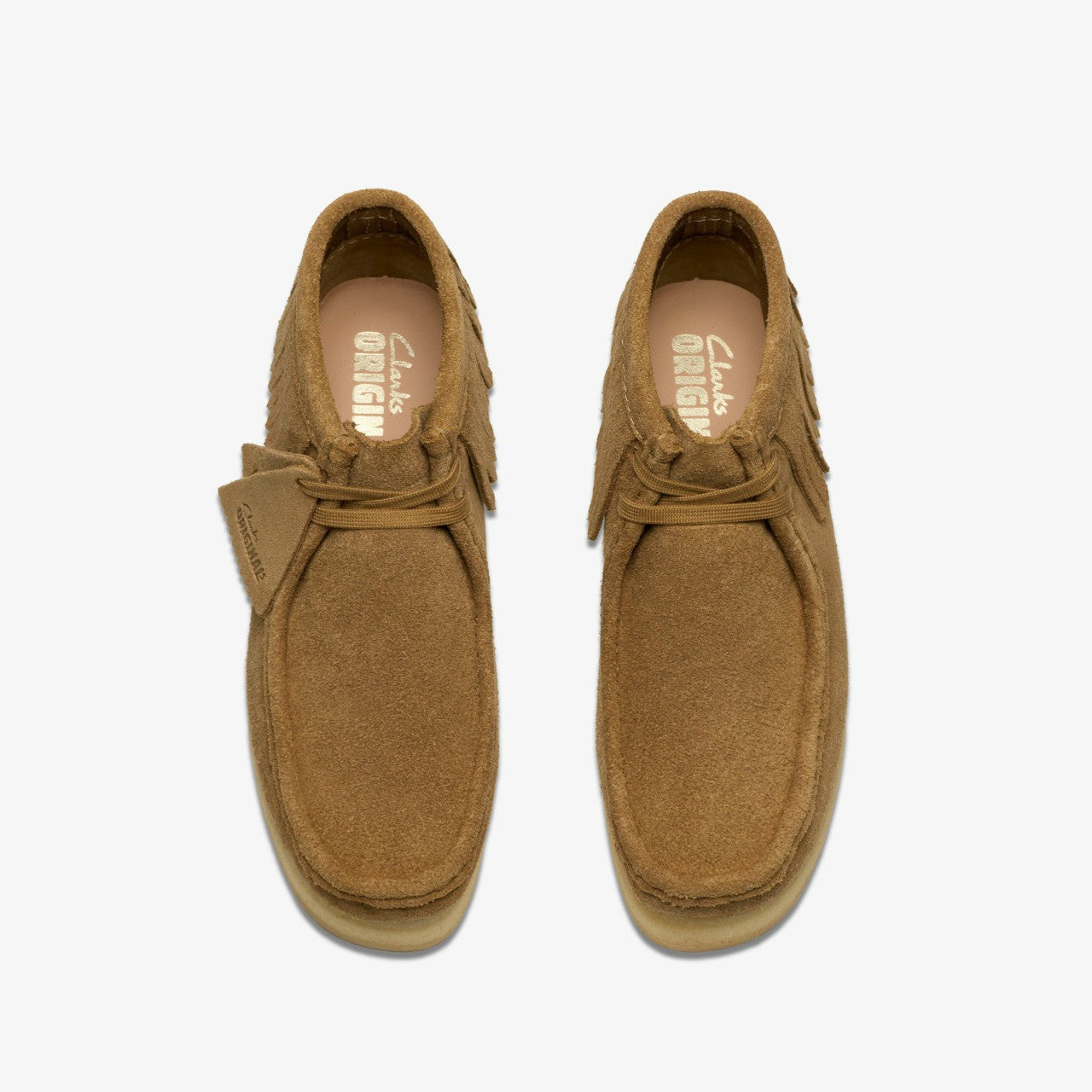 Wallabee Wedge Fringe Light Tan Suede | Clarks for sale