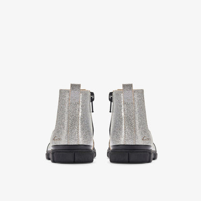 Evyn Chelsea Toddler Silver Patent | Clarks outlet
