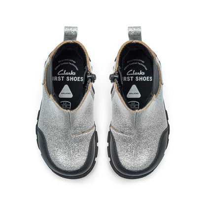 Evyn Chelsea Toddler Silver Patent | Clarks outlet