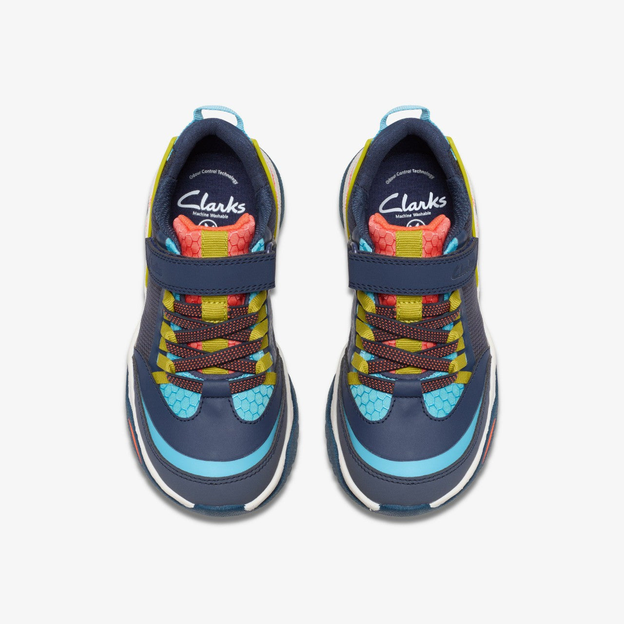 Feather Track Kid Navy Combination | Clarks for sale