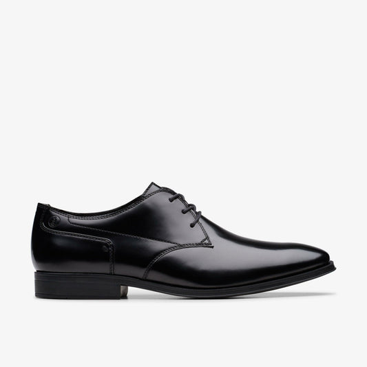 Paulton Lace Black Hi Shine Leather | Clarks on Sale