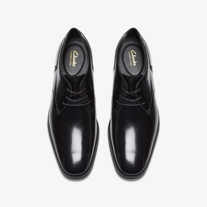 Paulton Lace Black Hi Shine Leather | Clarks on Sale
