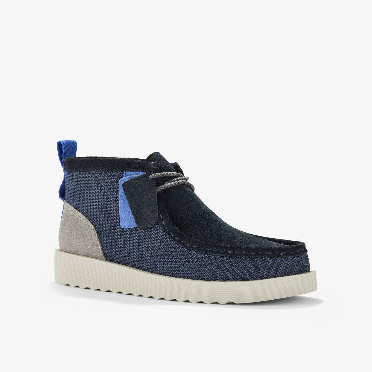 Wallabee FTR2 Boot Navy Combination | Clarks on Sale
