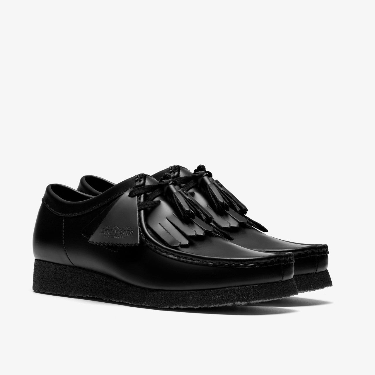 Wallabee Black Hi Shine Leather | Clarks outlet