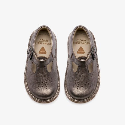 Joyful Skip Toddler Pewter | Clarks on Sale