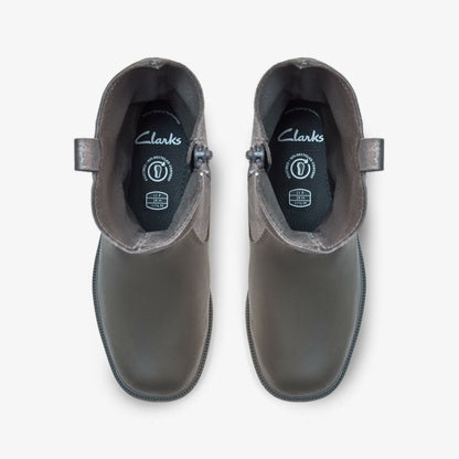 Oaklyn Top Kid Pewter Suede | Clarks discount