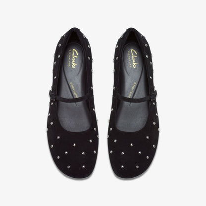 Livia Stud Black Suede | Clarks for sale