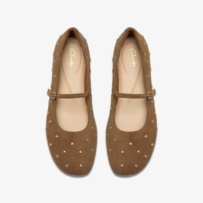 Livia Stud Walnut Suede | Clarks Sale