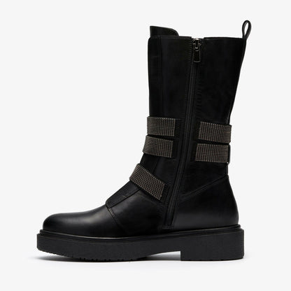 Muster Chain Black Leather | Clarks for sale