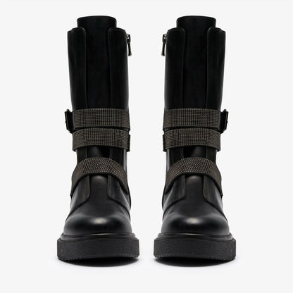 Muster Chain Black Leather | Clarks for sale