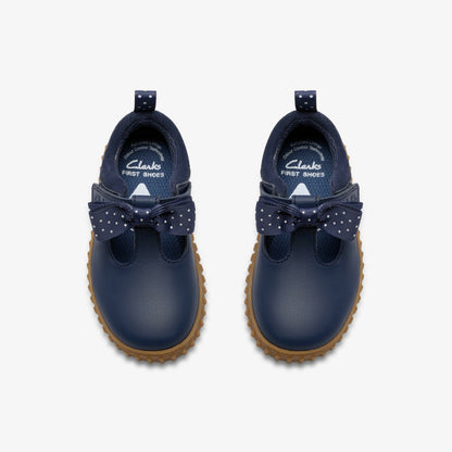 Cove Bow Toddler Navy Leather | Clarks online