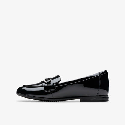 Finja Loafer Older Black Patent | Clarks discount