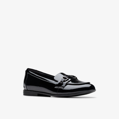 Finja Loafer Older Black Patent | Clarks discount