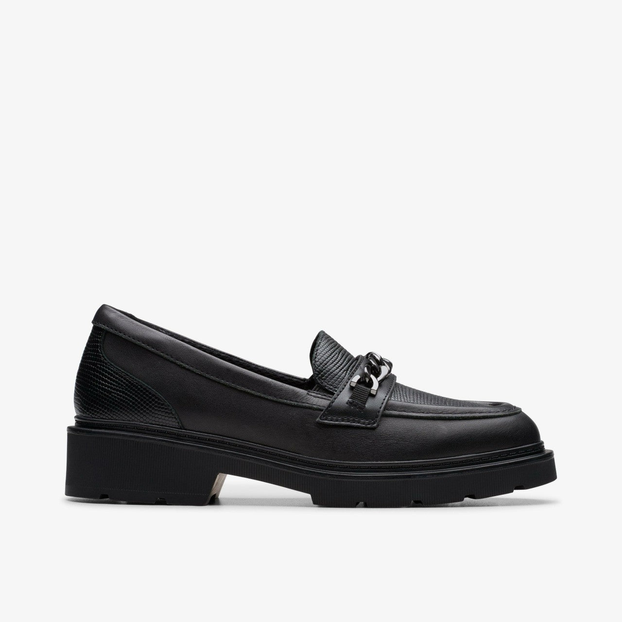 Eris Edge Youth Black Leather | Clarks for sale