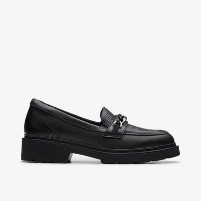 Eris Edge Youth Black Leather | Clarks for sale