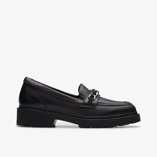 Eris Edge Youth Black Leather | Clarks for sale