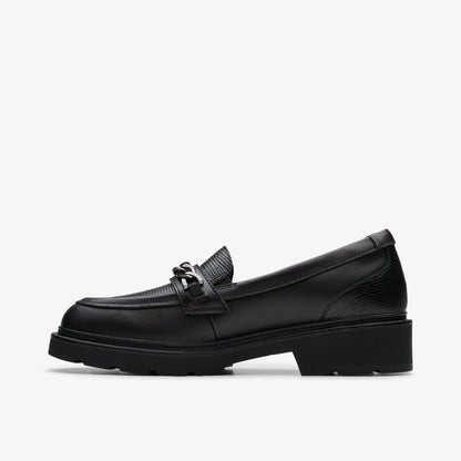 Eris Edge Youth Black Leather | Clarks for sale