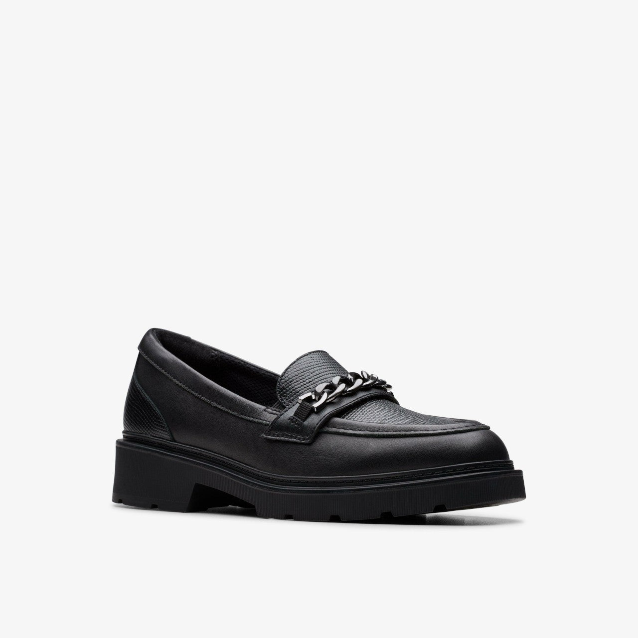 Eris Edge Youth Black Leather | Clarks for sale