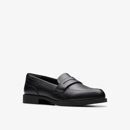 Tapa Edge Youth Black Leather | Clarks for sale