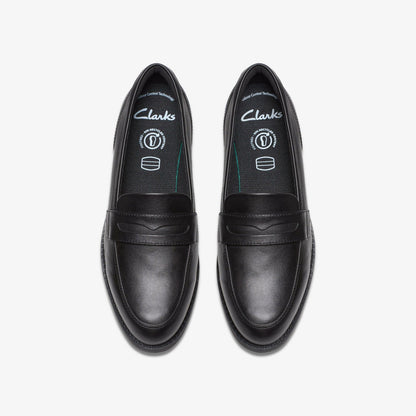 Tapa Edge Youth Black Leather | Clarks for sale