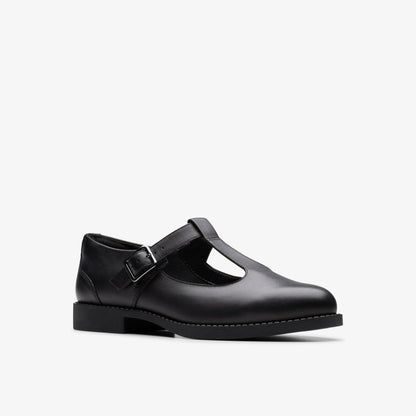 Tapa Hope Youth Black Leather | Clarks on Sale
