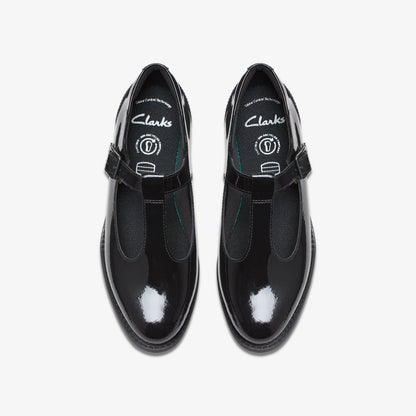 Tapa Hope Youth Black Patent | Clarks for sale