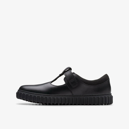 Cove Hope Kid Black Leather | Clarks for sale