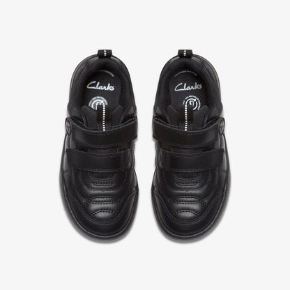 Laser Cross Kid Black Leather | Clarks outlet