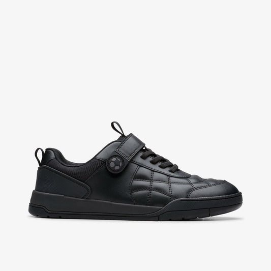 Laser Cross Youth Black Leather | Clarks discount