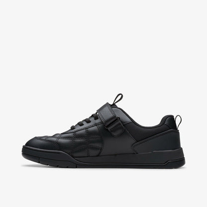 Laser Cross Youth Black Leather | Clarks discount