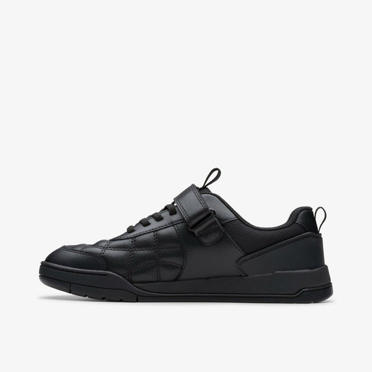 Laser Cross Youth Black Leather | Clarks discount