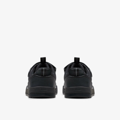 Laser Cross Youth Black Leather | Clarks discount