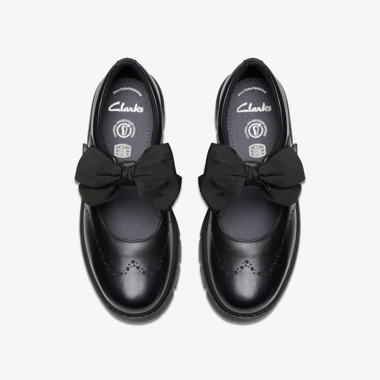 Lorcam Jane Youth Black Leather | Clarks for sale