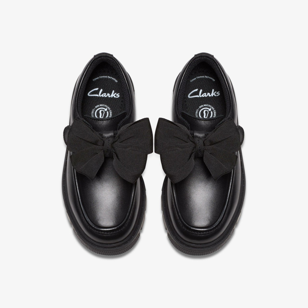 Lorcam Bow Kid Black Leather | Clarks for sale