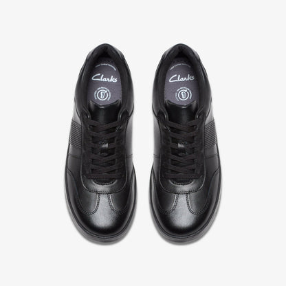 Disco Pace Youth Black Leather | Clarks for sale