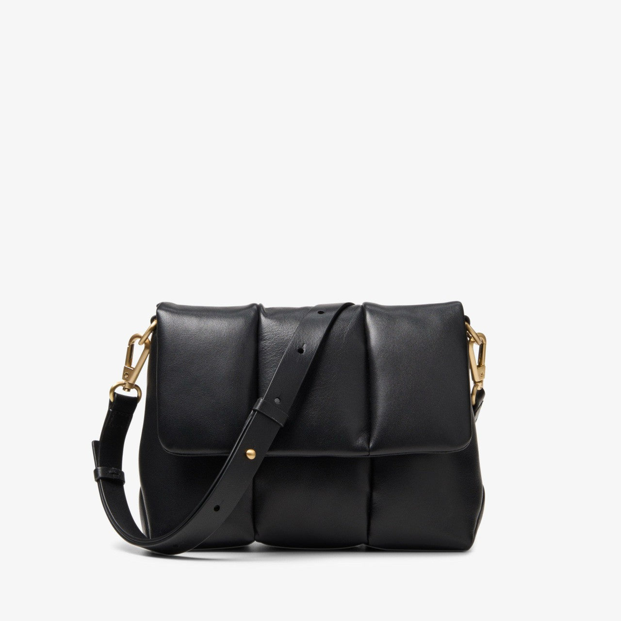 Puffy Crossbody Black Leather | Clarks discount
