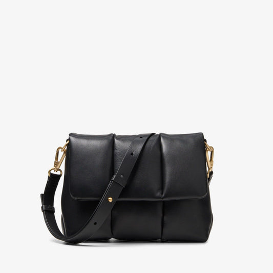 Puffy Crossbody Black Leather | Clarks discount