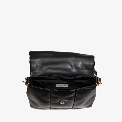 Puffy Crossbody Black Leather | Clarks discount