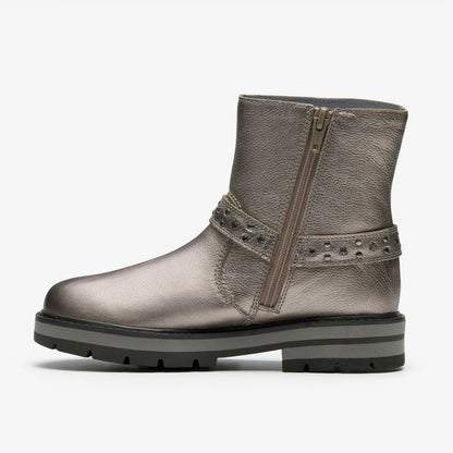 Prague Shine Kid Pewter Metallic | Clarks discount