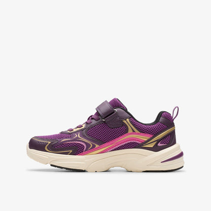 Crafton Move Kid Purple Combination | Clarks on Sale