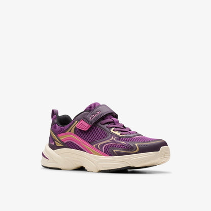 Crafton Move Kid Purple Combination | Clarks on Sale