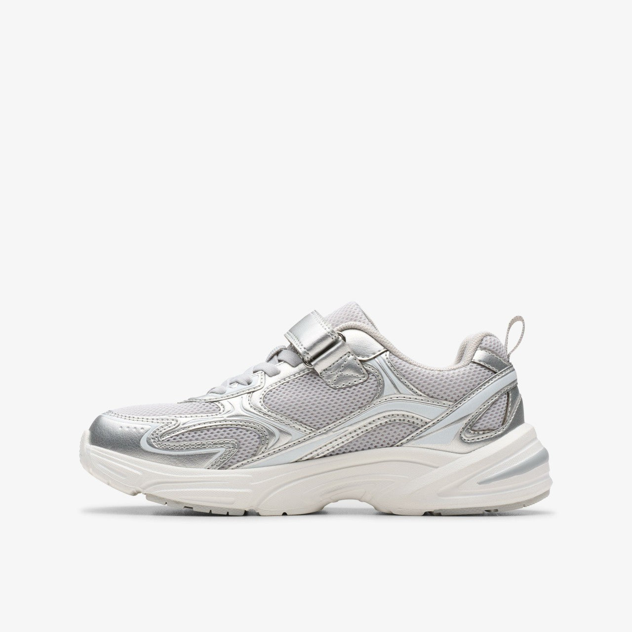 Crafton Move Kid Silver Metallic | Clarks for sale