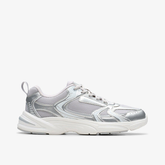 Crafton Move Youth Silver Metallic | Clarks discount