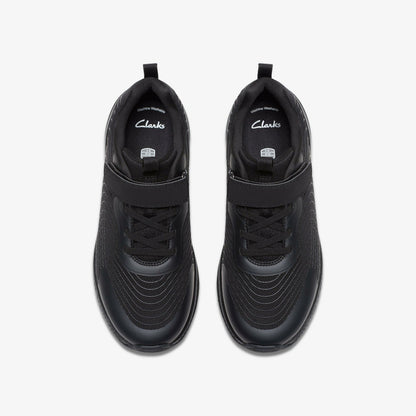 Deyes Dash Youth Black/Black | Clarks discount