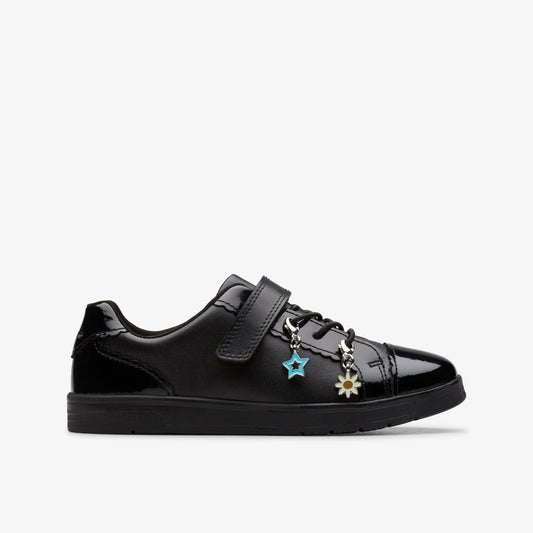 Disco Charm Kid Black Leather | Clarks on Sale
