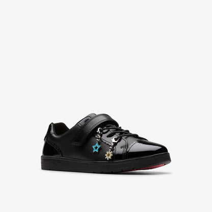Disco Charm Kid Black Leather | Clarks on Sale