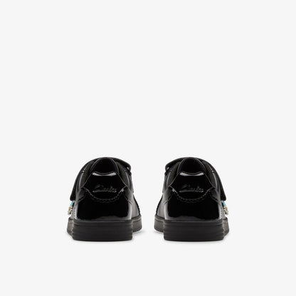 Disco Charm Kid Black Leather | Clarks on Sale